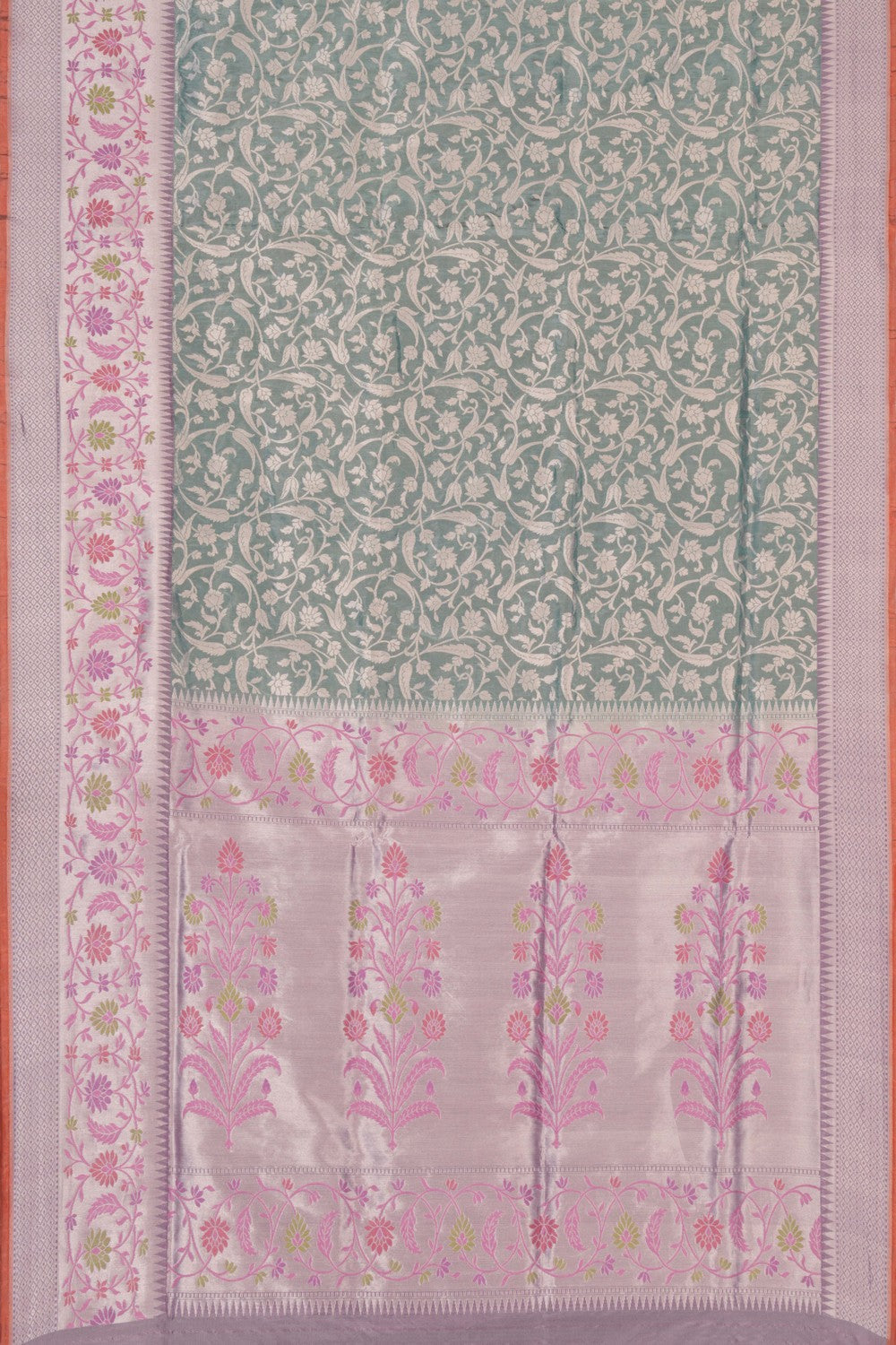 Image of Banarasi Katan Silk Pastel Green Saree